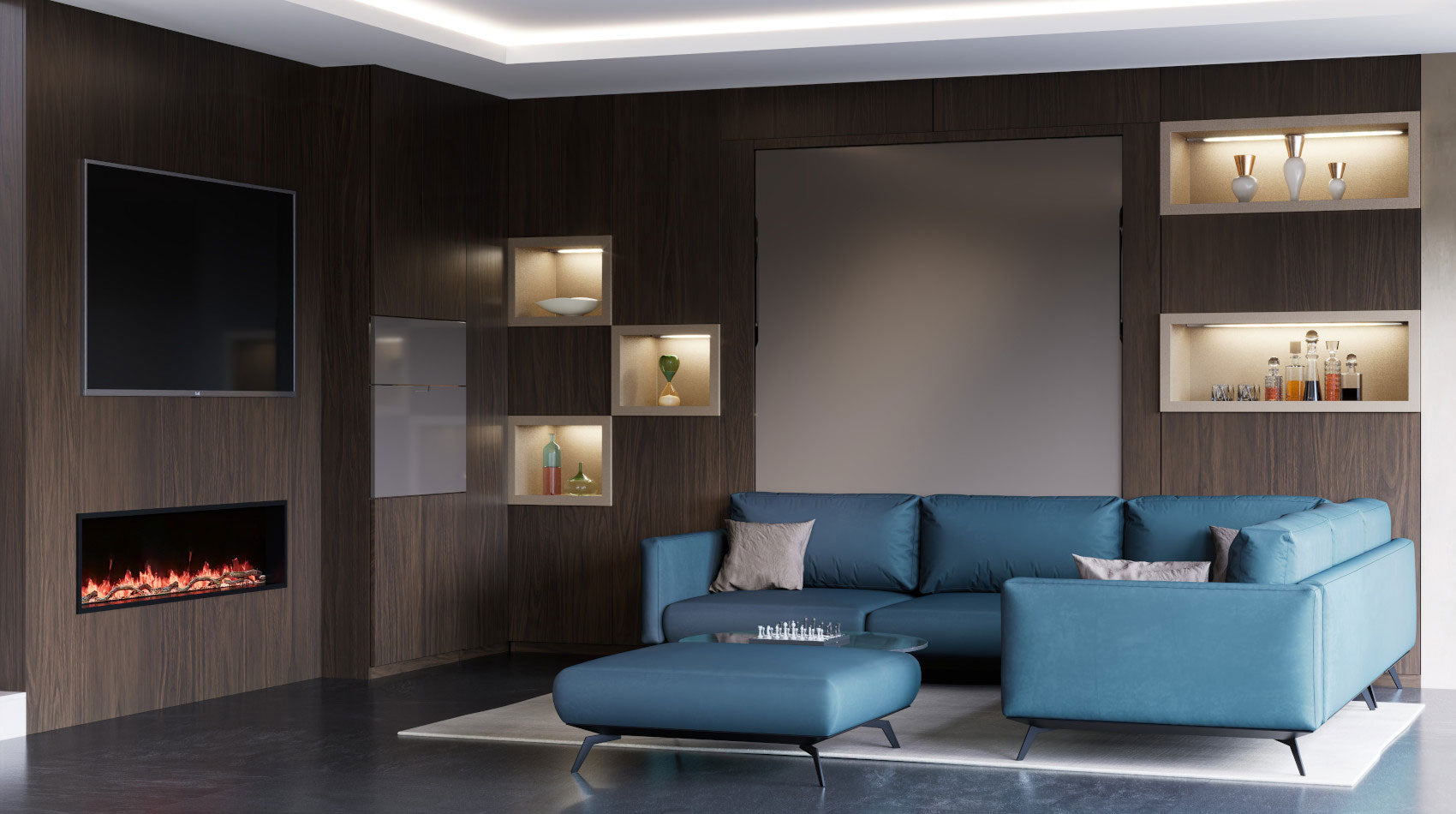 Muphy wall bed with corner sofa