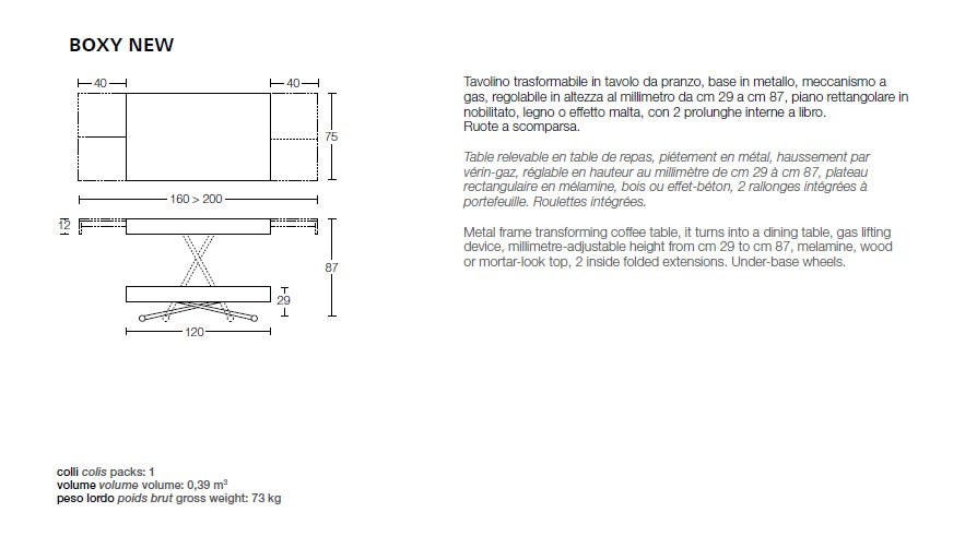 Boxy New coffee to dining table  description