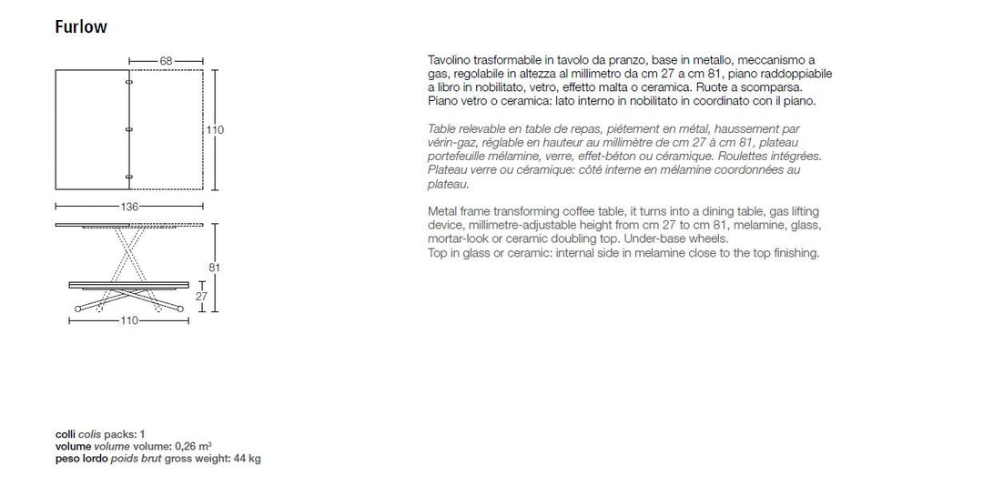 Furlo coffee to dining table 