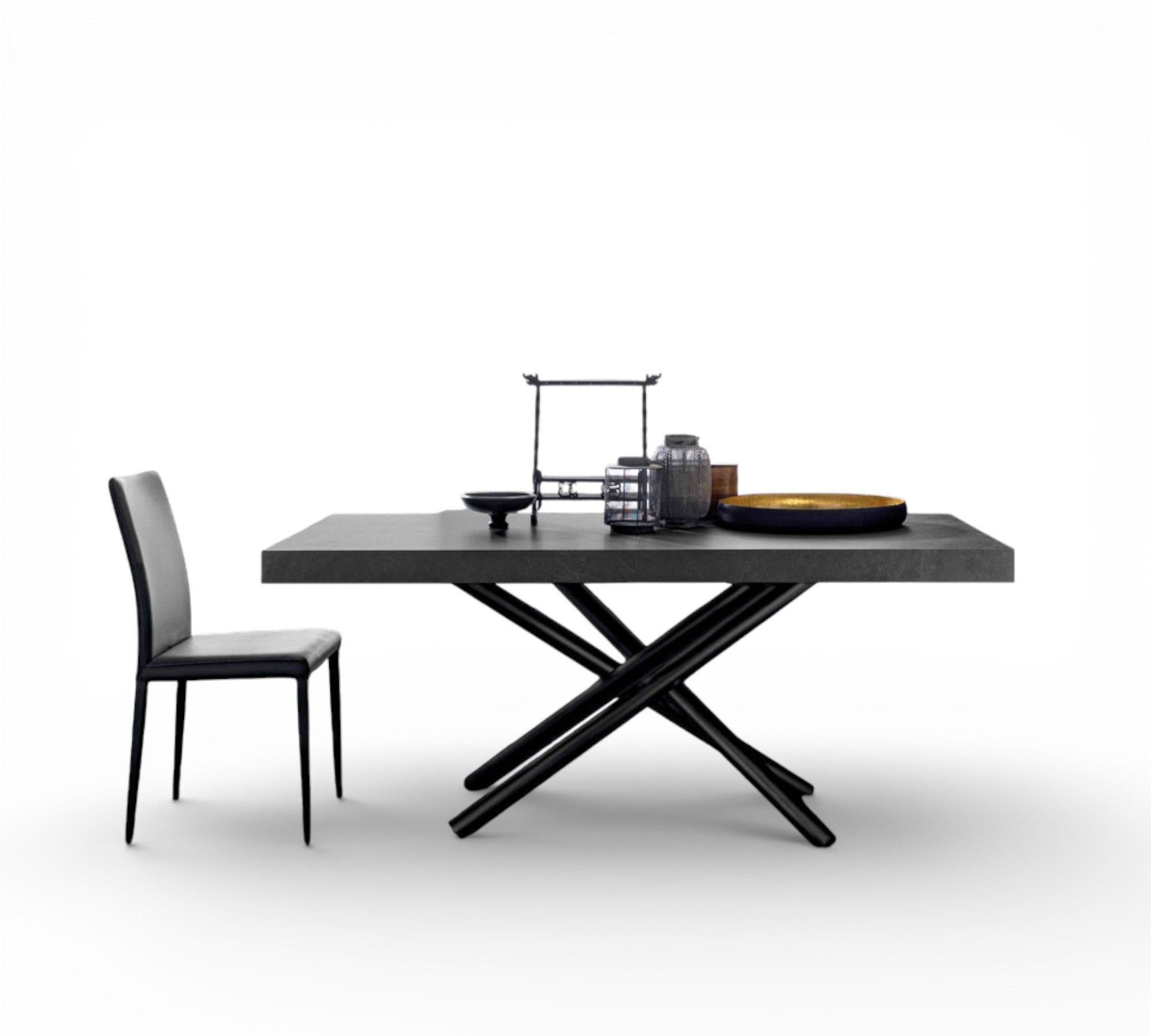 London modern dining table with a chair on a white background