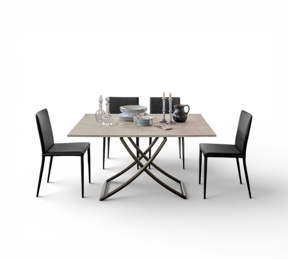 Tokyo dining table set with chairs on a white background