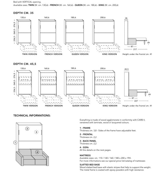 City w57 sofa wall bed single to super king