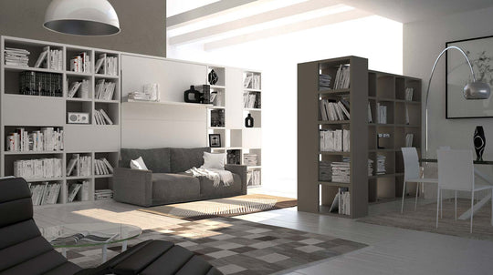 City W57 sofa wall bed with shelf by day