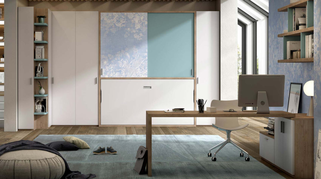 Flap Ponte horizontal wall bed with wardrobes