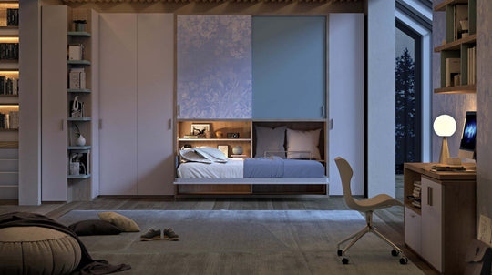 Flap Ponte horizontal wall bed by night