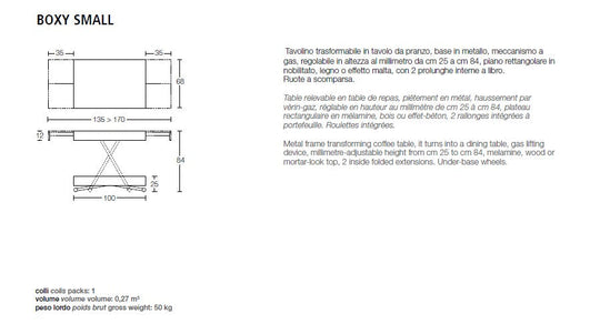 Boxy Small coffee to dining table 