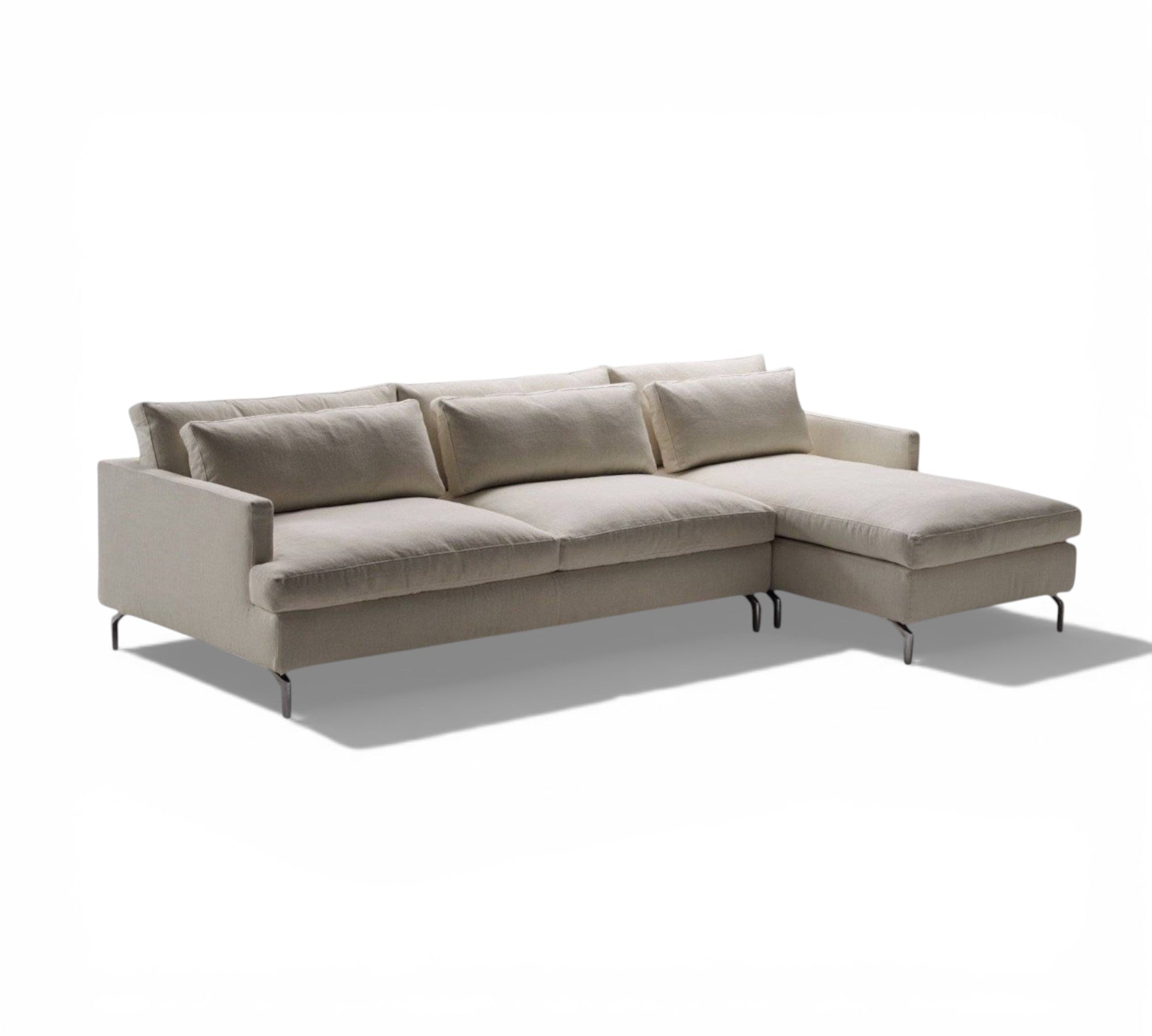 Dave Corner beige sectional sofa on a white background