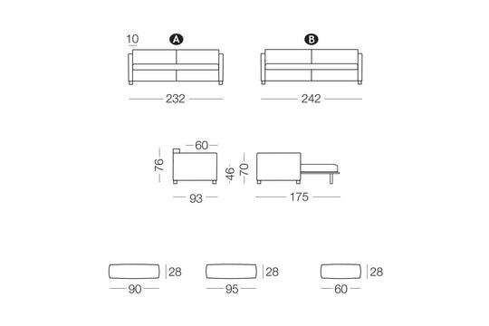 Andersen sofa or sofa bed measurements