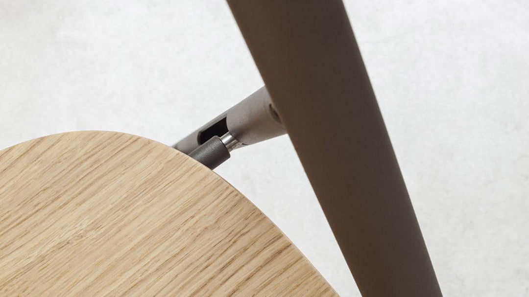 Close up of Joe Wood folding chair