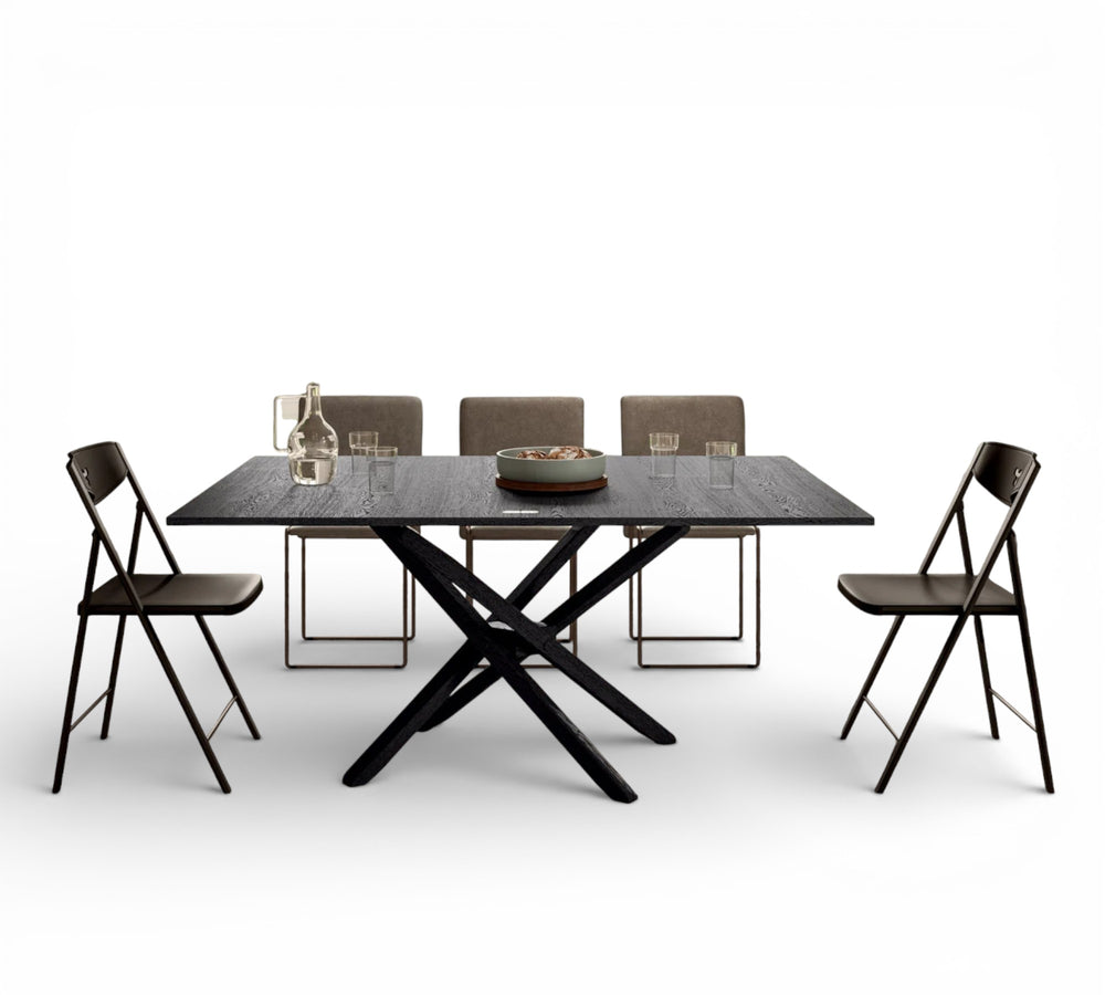 SU E GIU dining table with chairs on a white background